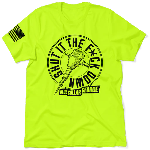 Blue Collar George Shut It - Safety T-shirt - Safety Yellow/lg