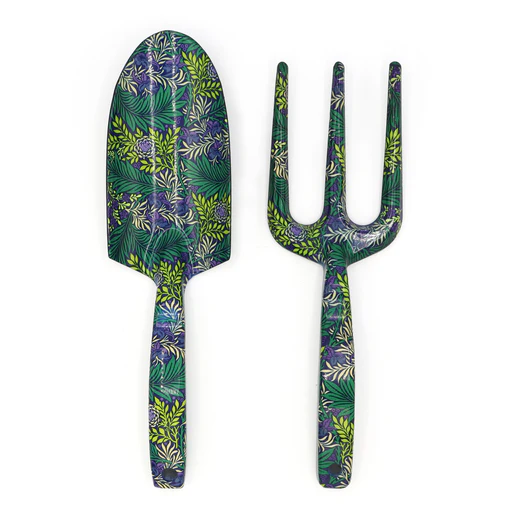 Orange Grove Fork And Trowel Garden Tool Set - William Morris Larkspur Design
