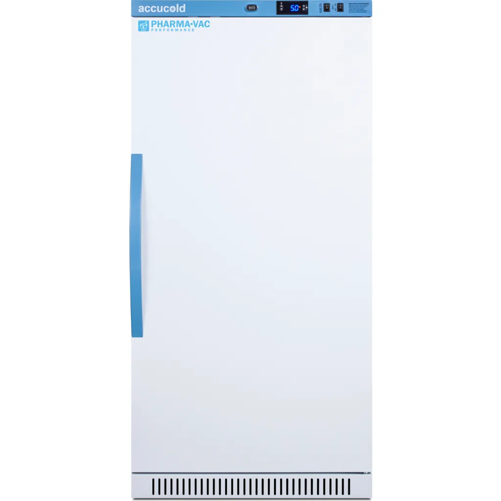 Accucold Upright Vaccine Refrigerator, 8 Cu. Ft., Removable Drawers Shelf, Solid Door