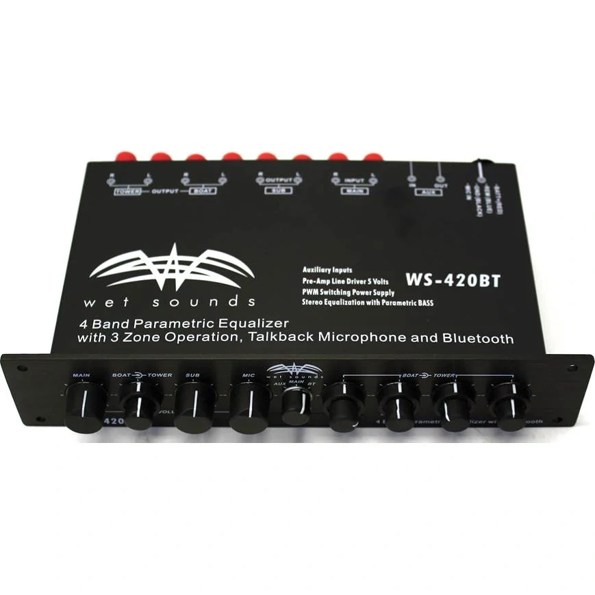 Wet Sounds Ws-420 Bt 4-band Marine Equalizer With Aux Input And Bluetooth®