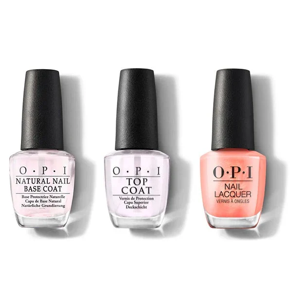 Opi - Nail Lacquer Combo - Base, Top & Data Peach