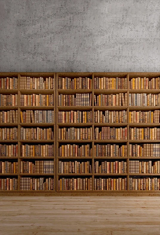 Old Books On Wooden Shelf Backdrop For Photo Sbh0606 - 3(w)*5(h)ft(1*1.5m)