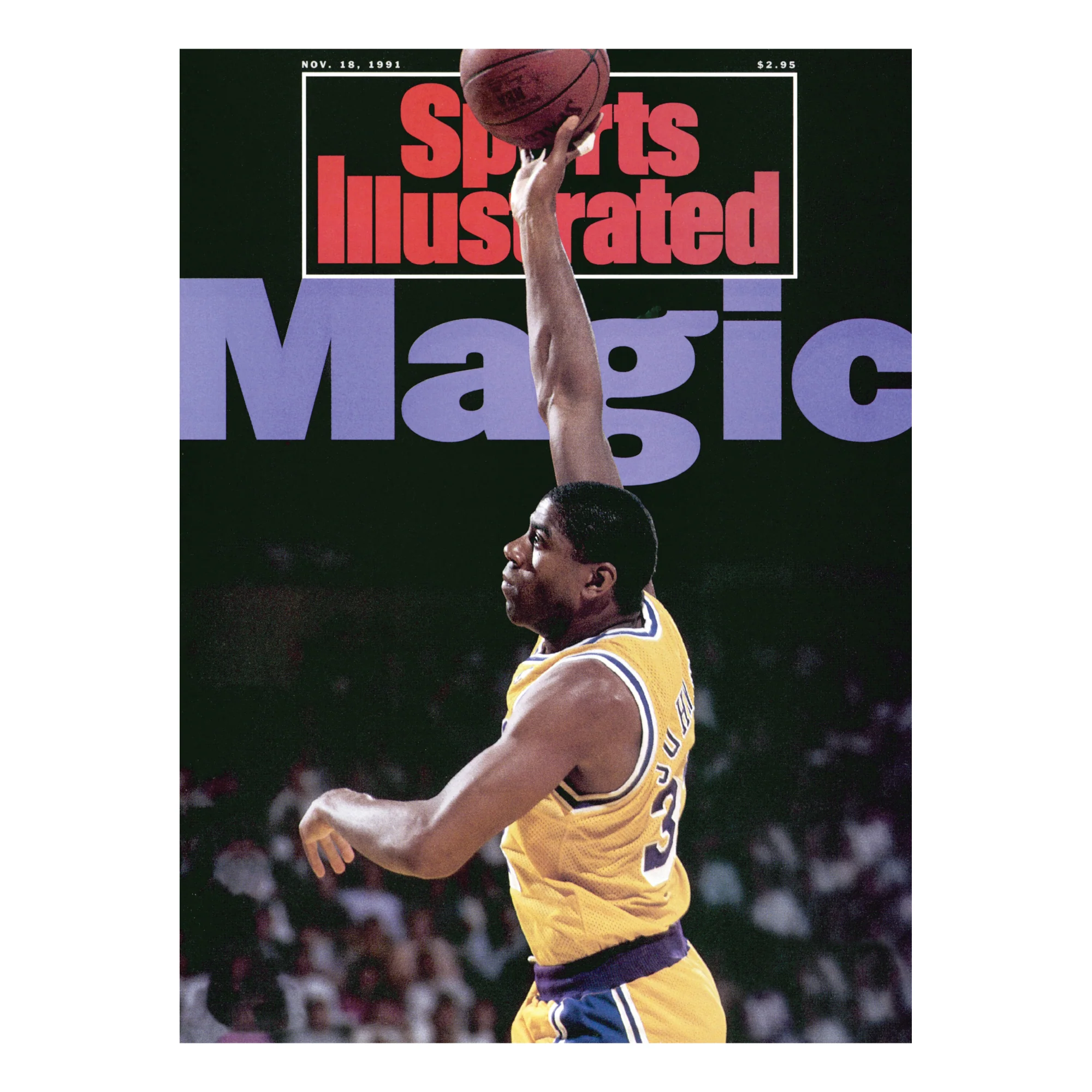 Magic Johnson - November 1991 Sports Illustrated Cover - Peel & Stick Poster - Official Nba - Los Angeles Lakers - Reusable Vinyl Wall Decal - Small (12"w X 16"h)