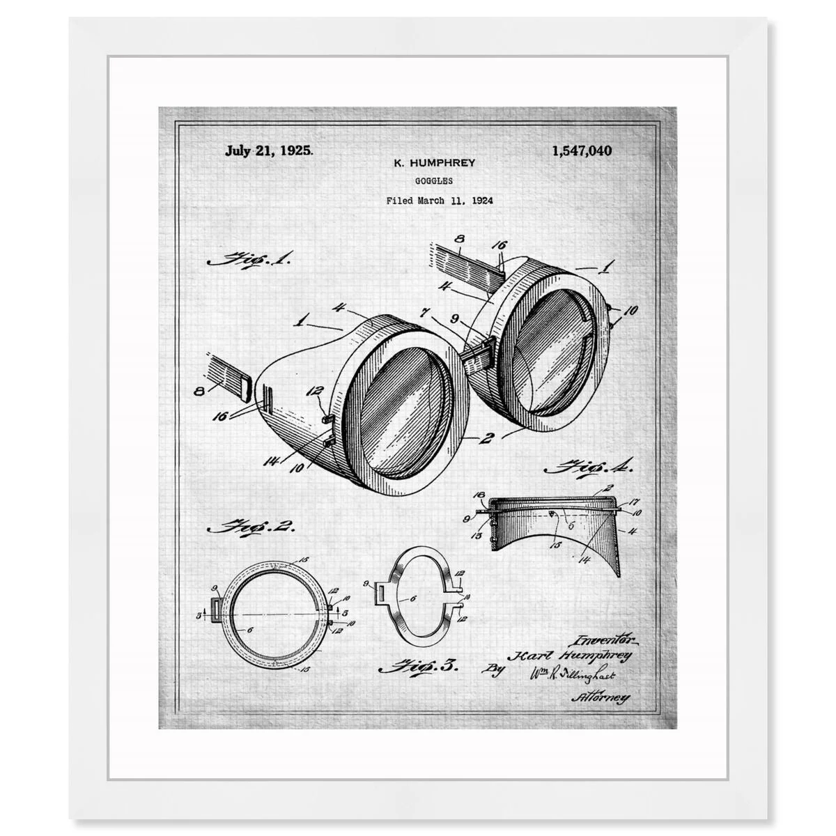 Goggles 1925 - 10x12/white
