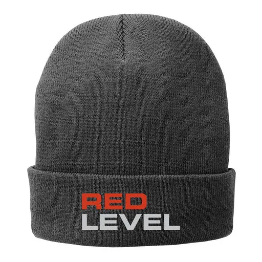 Red Level Port & Company® Fleece-lined Knit Cap - Athletic Oxford S5