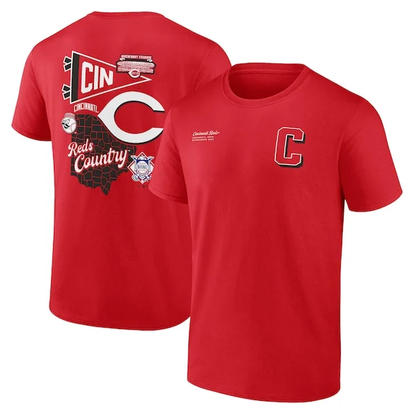 Men's Cincinnati Reds Fanatics Red Split Zone T-shirt