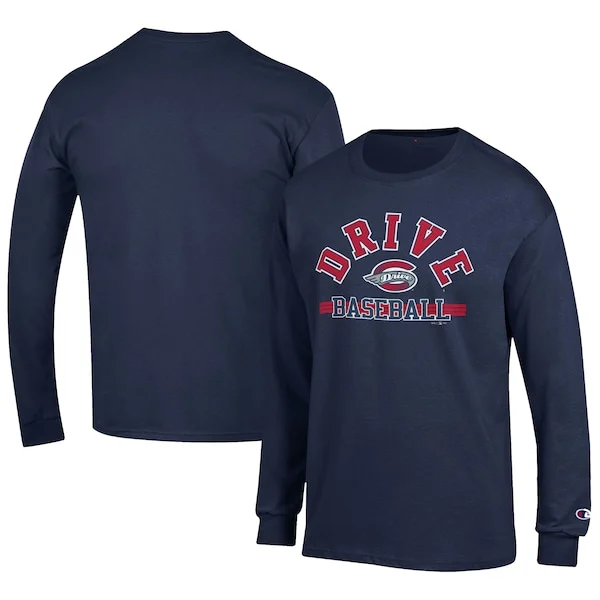 Men's Greenville Drive Champion Navy Jersey Long Sleeve T-shirt