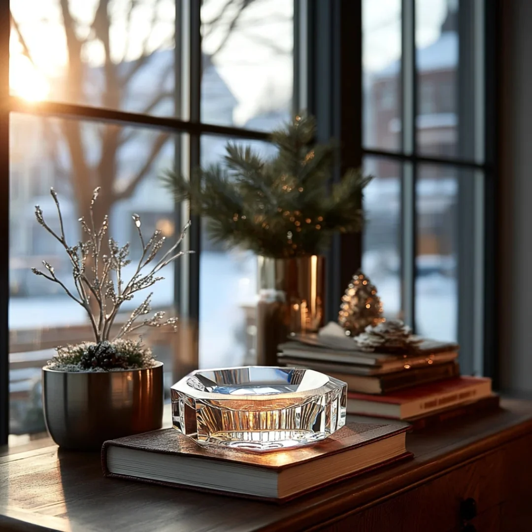 7.25 Inch Crystal Glass Octagon Bowl