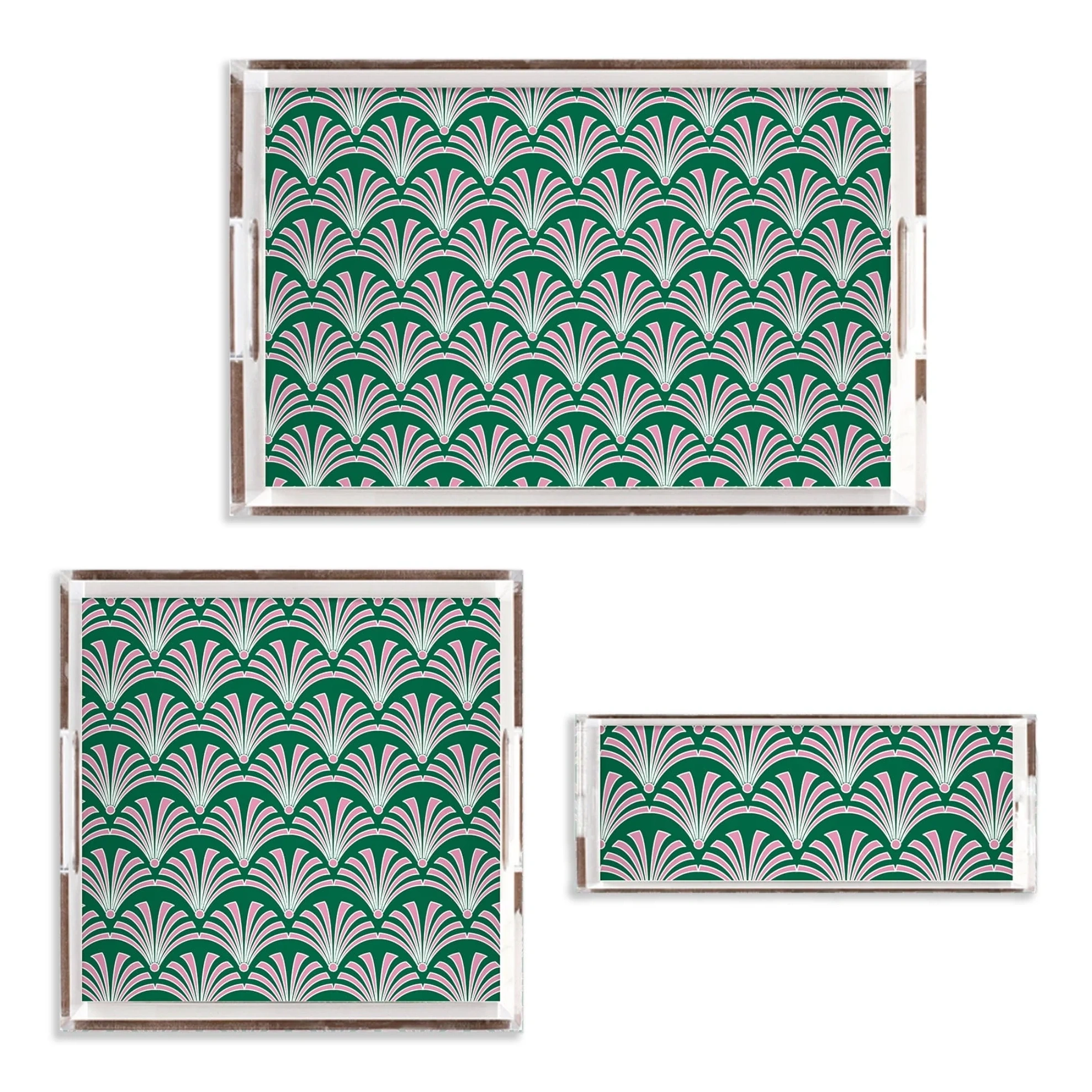 Emerald Deco Lucite Tray - 11x17