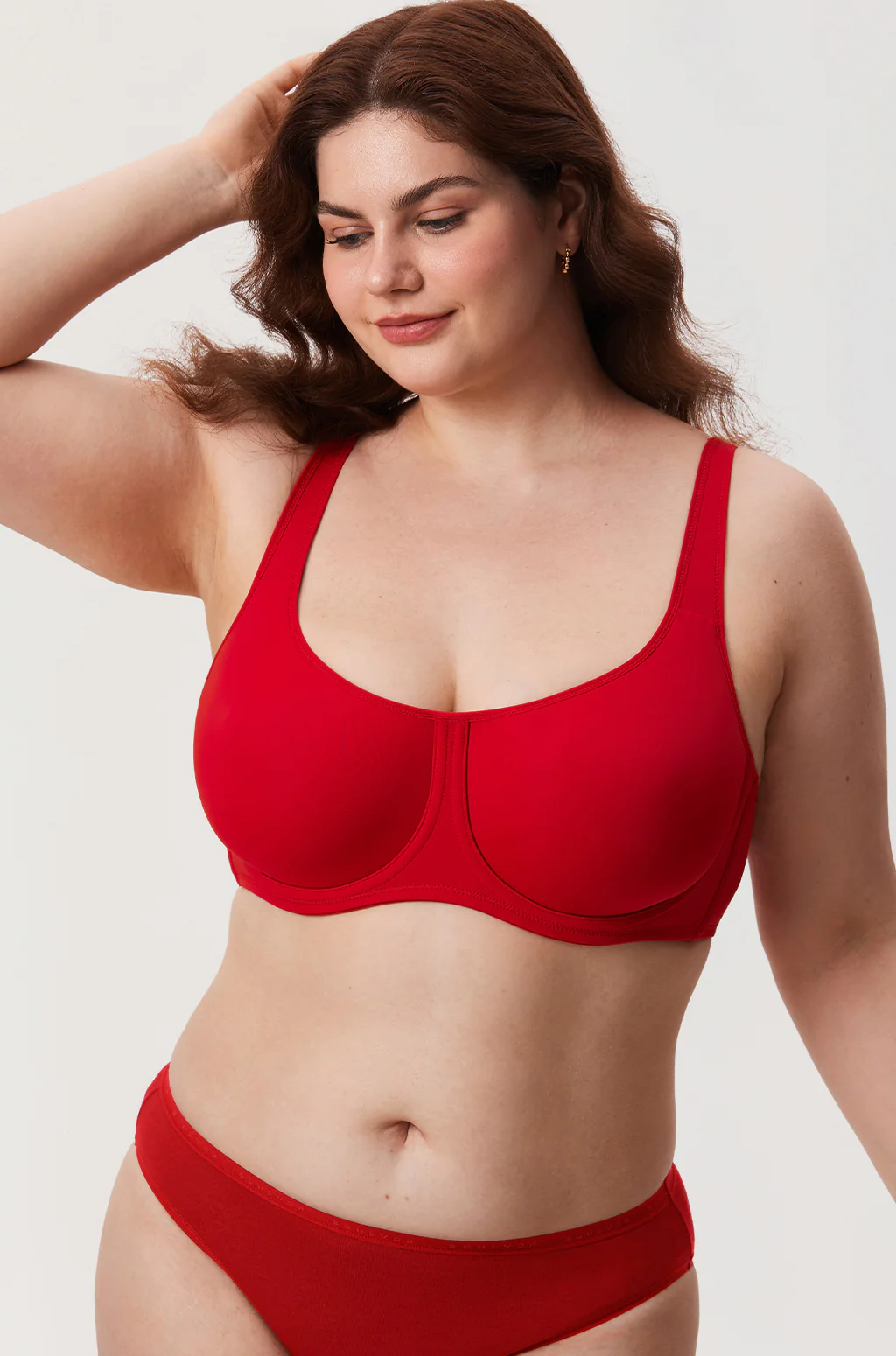 Confishape® Supportive Full Coverage Bra - Lipstick Red/34/b