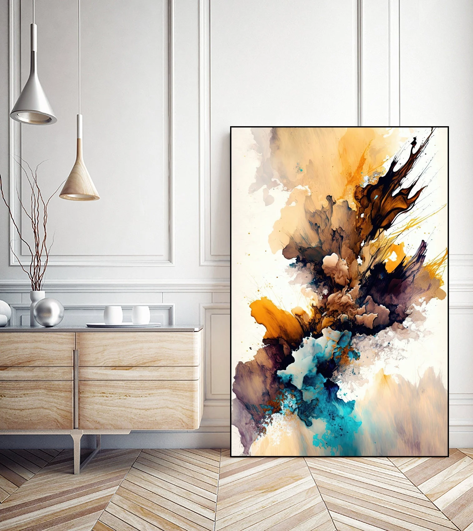 Autumn Hues - Canvas Framed Black/24 X 36 Inches