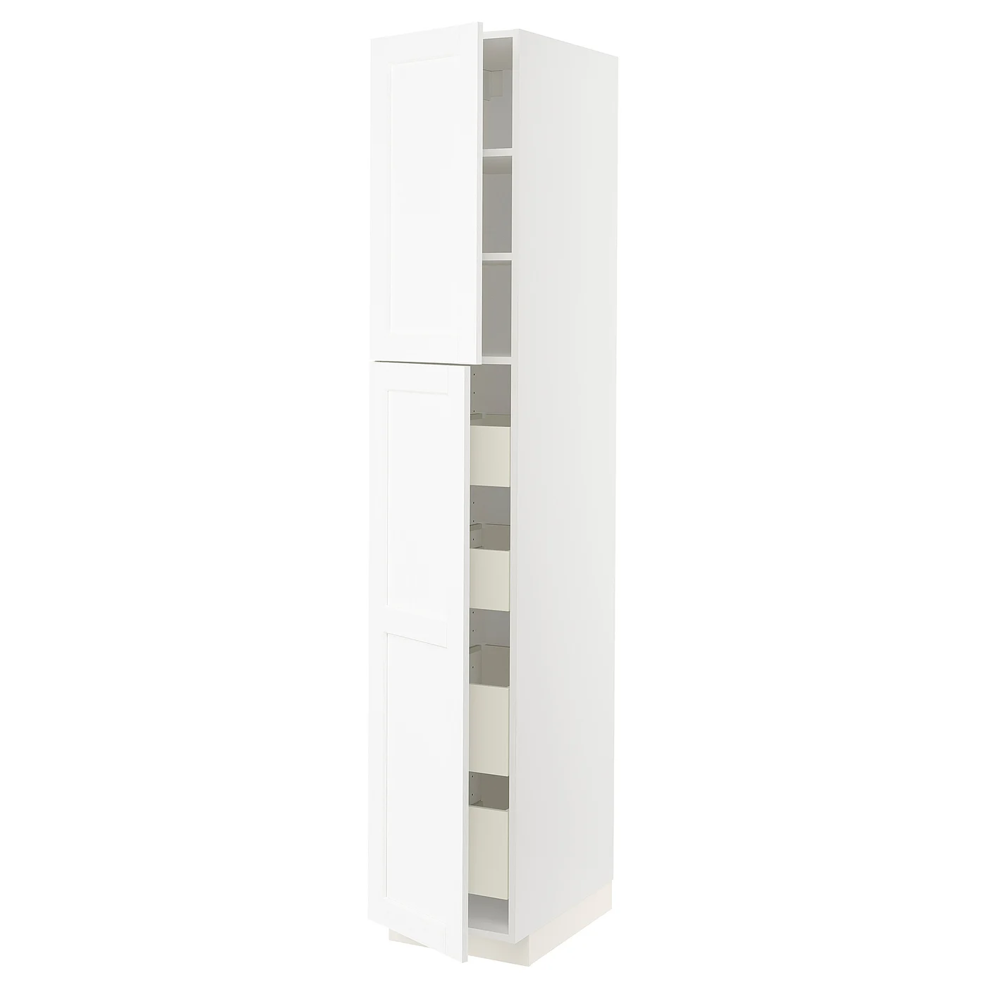 Metod / Maximera Hi Cab W 2 Doors/4 Drawers, White Enköping/white Wood Effect, 40x60x220 Cm