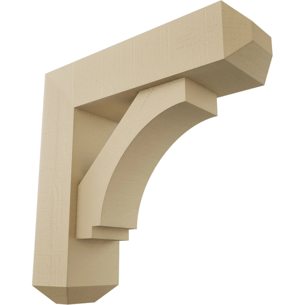 Timberthane Faux Wood Bracket W/ Offset Brace, Imperial Style, Craftsman Ends, 8"w X 26"d X 26"h, Primed Tan