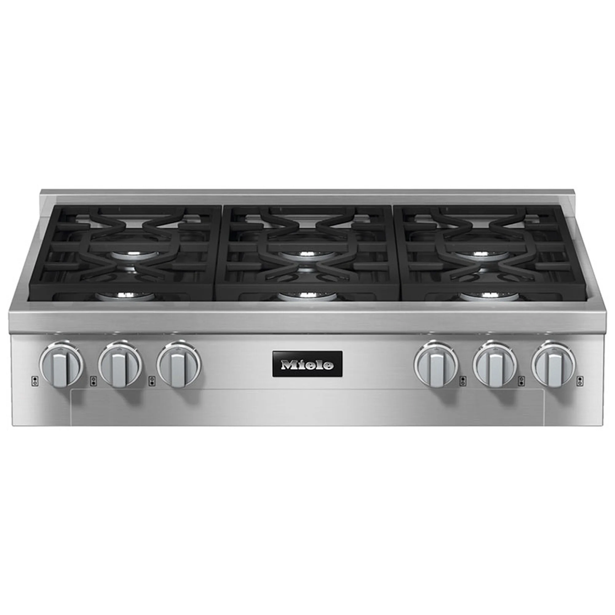 Miele Professional Series 36 In. 6-burner Natural Gas Rangetop With Simmer Burner & Power Burner - Clean Steel