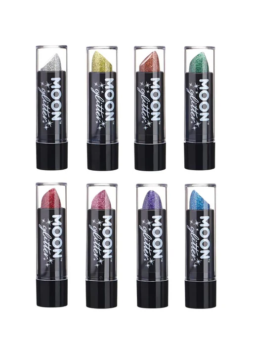 Moon Glitter Holographic Glitter Lipstick - Red