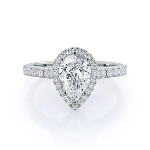 Pave Halo Engagement Ring (e+ Vvs+) - 14kt Yellow Gold/4 1/3