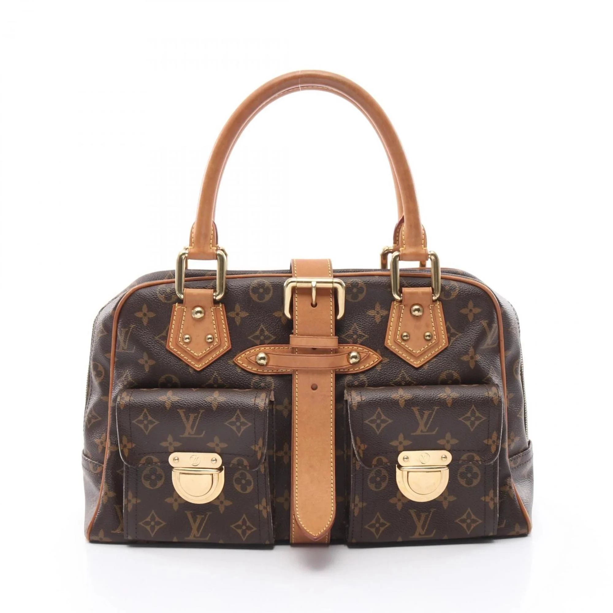 Louis Vuitton Brown Coated Canvas Leather Handbag (pre-owned)