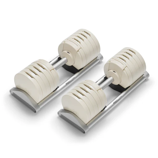 Nüobell-s Adjustable Dumbbells - 5-100 Lb | 2-45 Kg (pair)/sand White