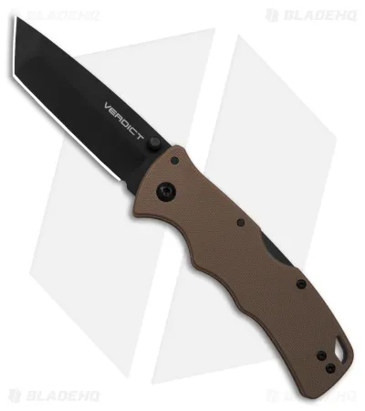 Cold Steel Verdict Tanto Tri-ad Lock Knife Tan Fde G-10 (3" Black) Aus-10a