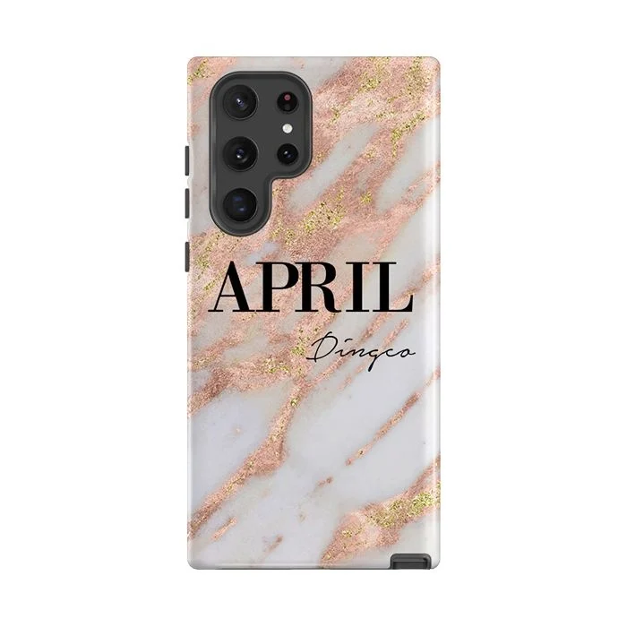 Personalised Aprilia Marble Name Samsung Galaxy S25 Case - Standard Case/samsung S25+