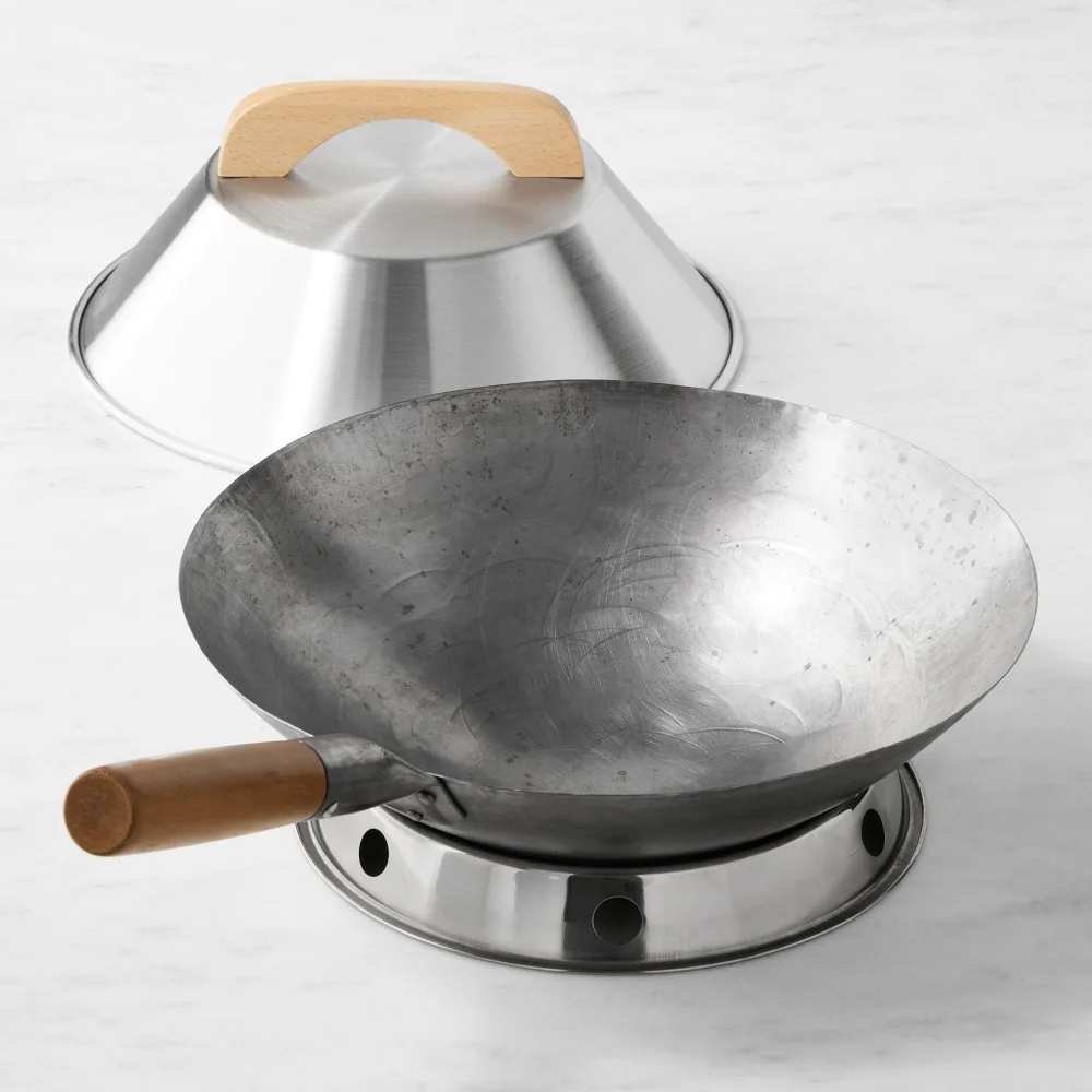Carbon Steel Round-bottom Wok With Lid