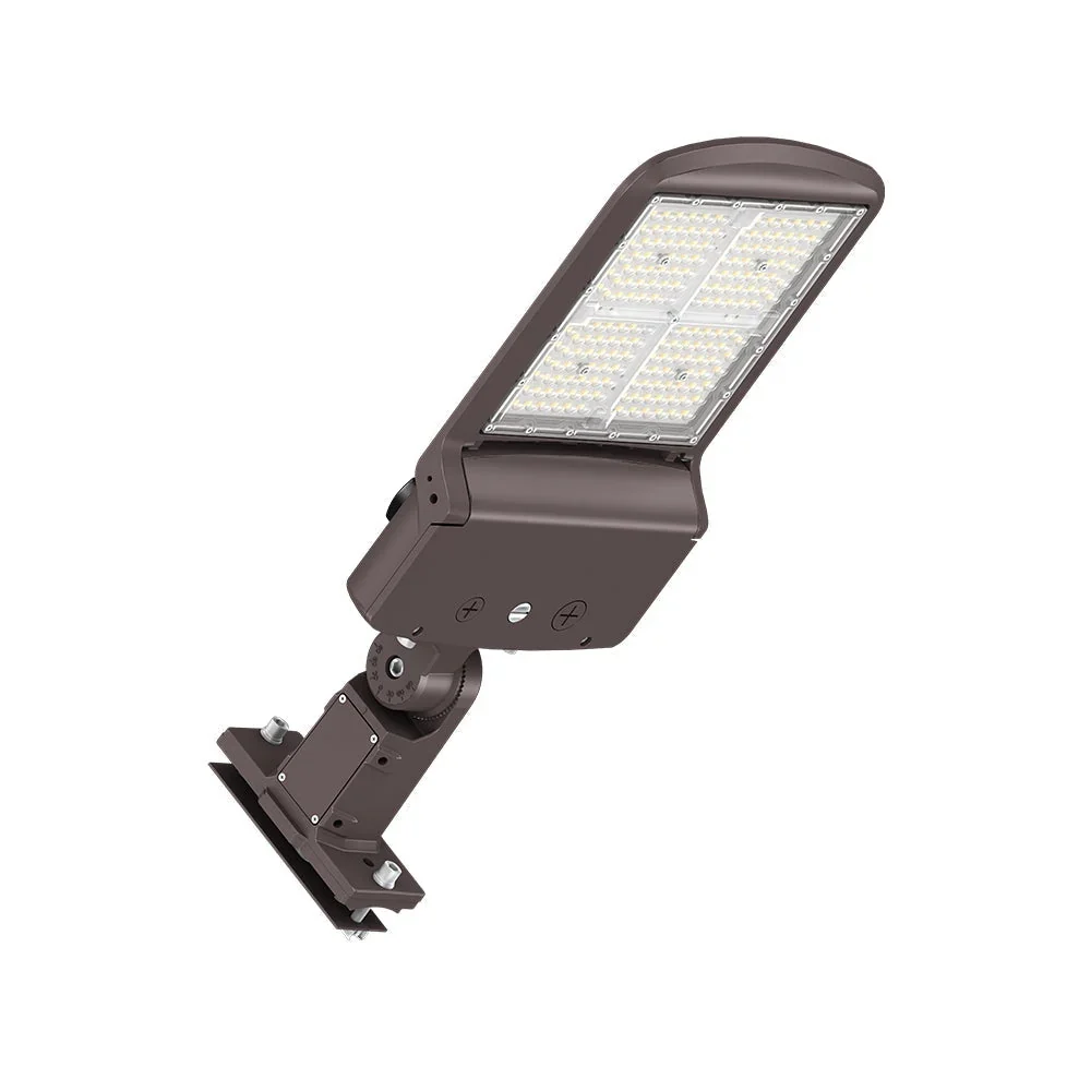 Zoho 6th Gen | Led Area Light | Adj Wattage 200w/240w/300w | 49800 Lumens | Adj Cct 4000k/5000k/5700k | 120v-277v | Universal Bracket | Bronze Housing | Ip65 | Ul & Dlc Listed