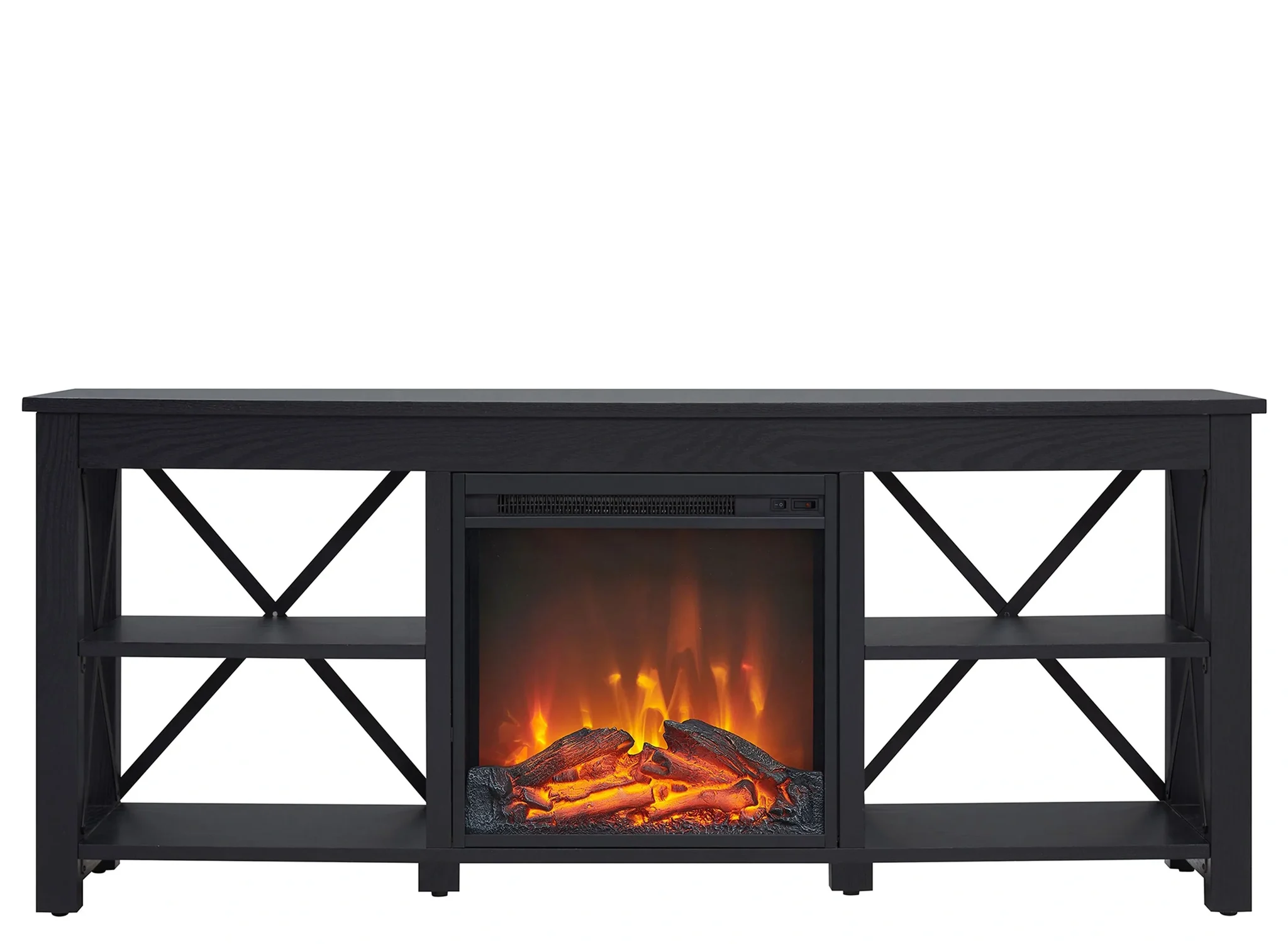 Paisley Tv Stand With Log Fireplace