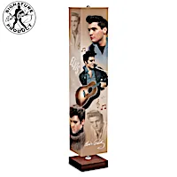 Elvis Presley Tribute Lamp With Art On 4-sided Fabric Shade