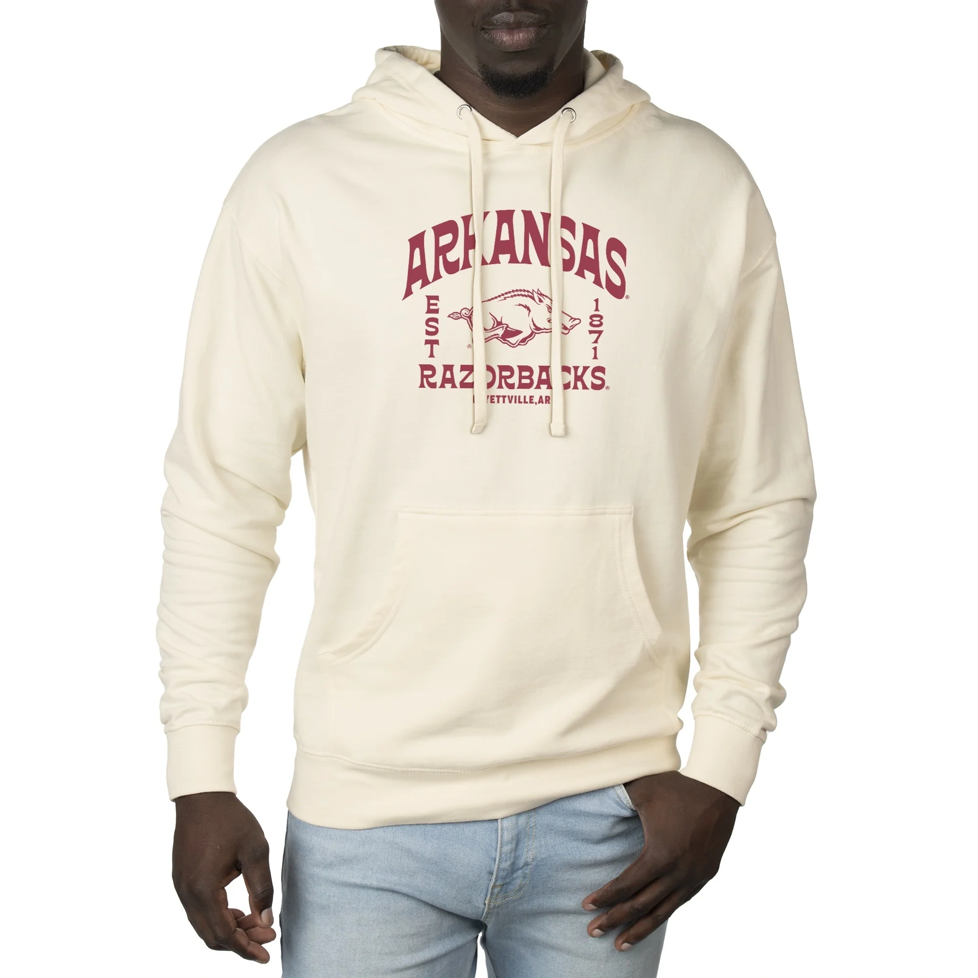 Uscape University Of Arkansas Wilder Hoodie, Bone - S
