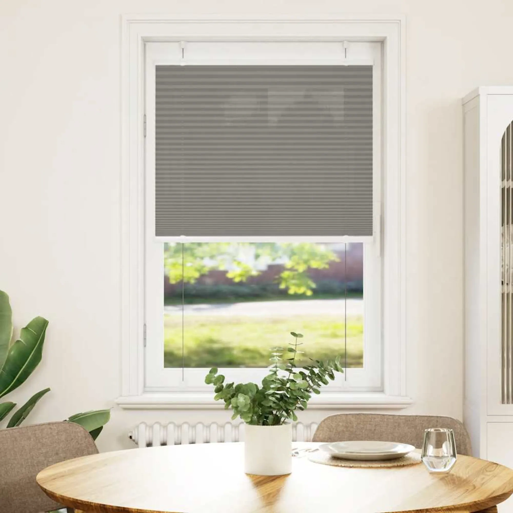 Pleated Blind Anthracite 75x100 Cm Fabric Width 74.4 Cm Polyester