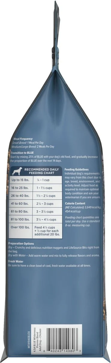 Blue Buffalo Blue Wilderness Premier Blend With Meaty Cuts Chicken Adult Dry Dog Food, 4.5-lb Bag