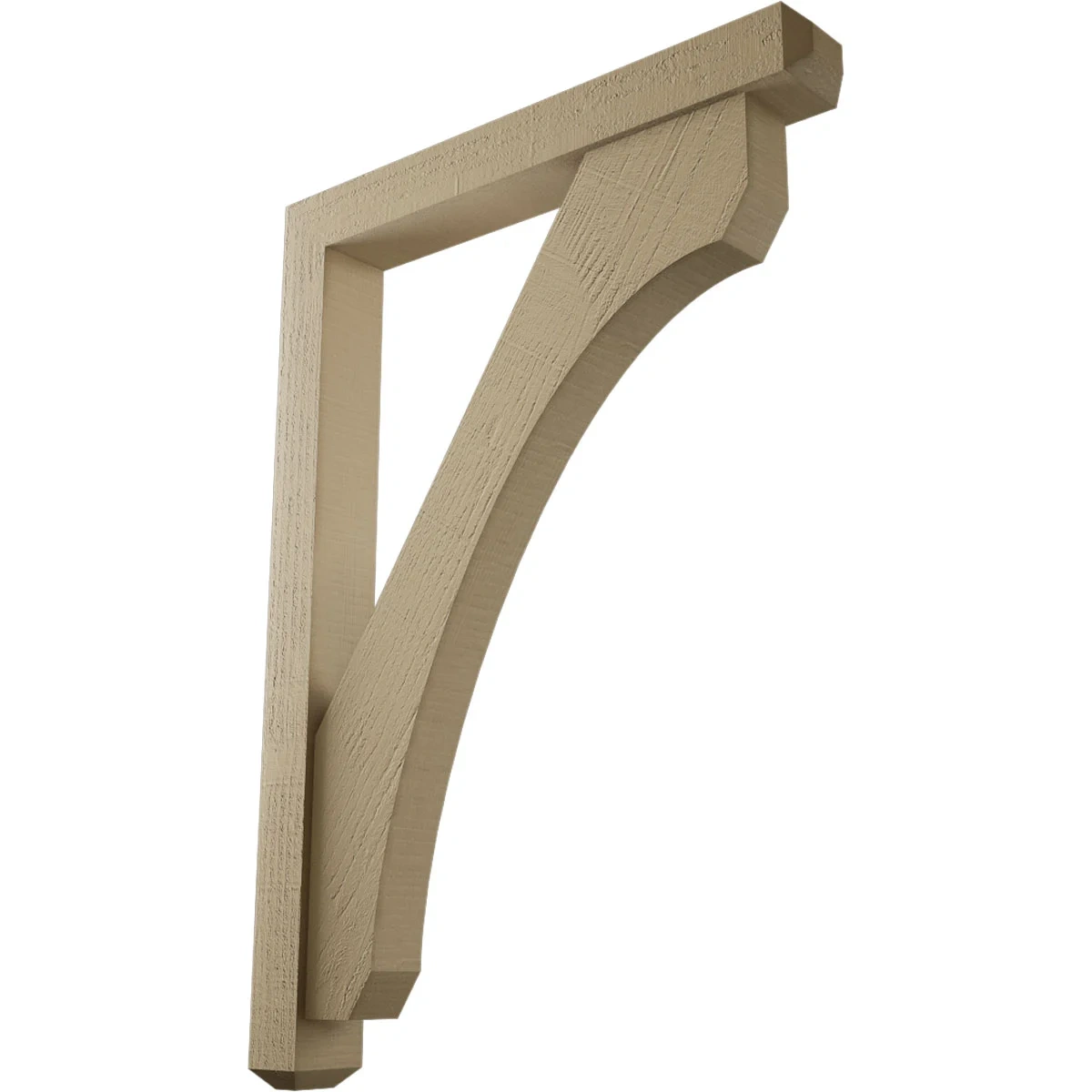 Timberthane Faux Wood Bracket W/ Offset Brace, Legacy Style, Craftsman Ends, 4"w X 30"d X 42"h, Primed Tan
