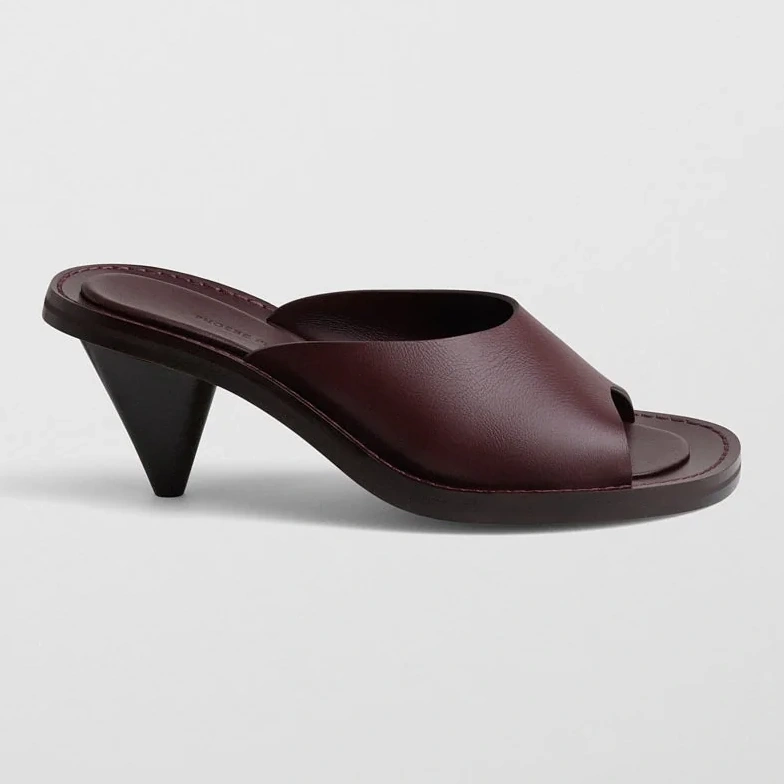Strap Mule | Oxblood Leather - 39