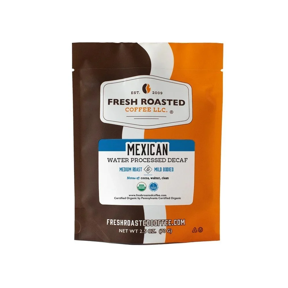 Organic Mexican Swiss Water Decaf - Roasted Coffee - 2.5 Oz Sample/whole Bean