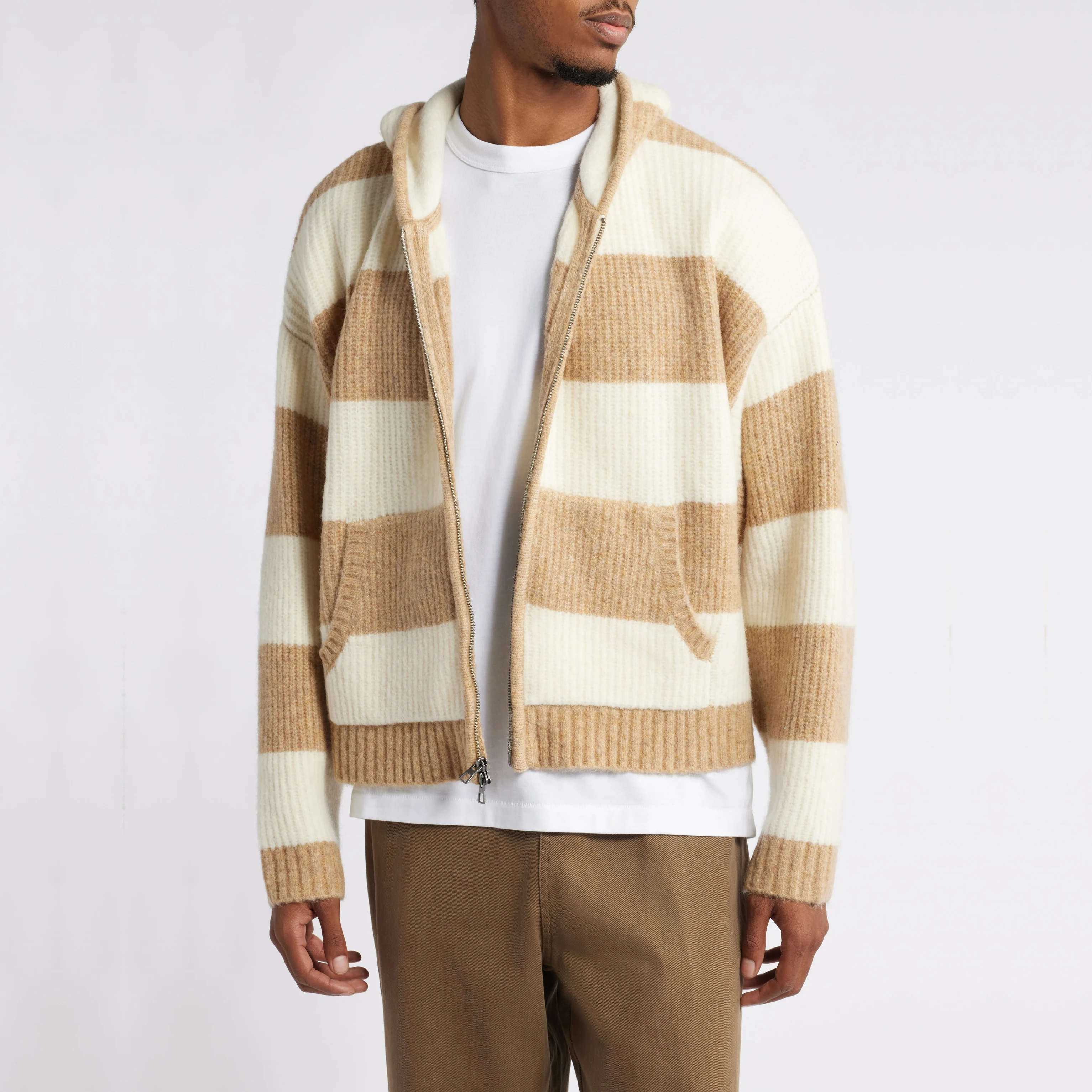 Stripe Zip Sweater Hoodie