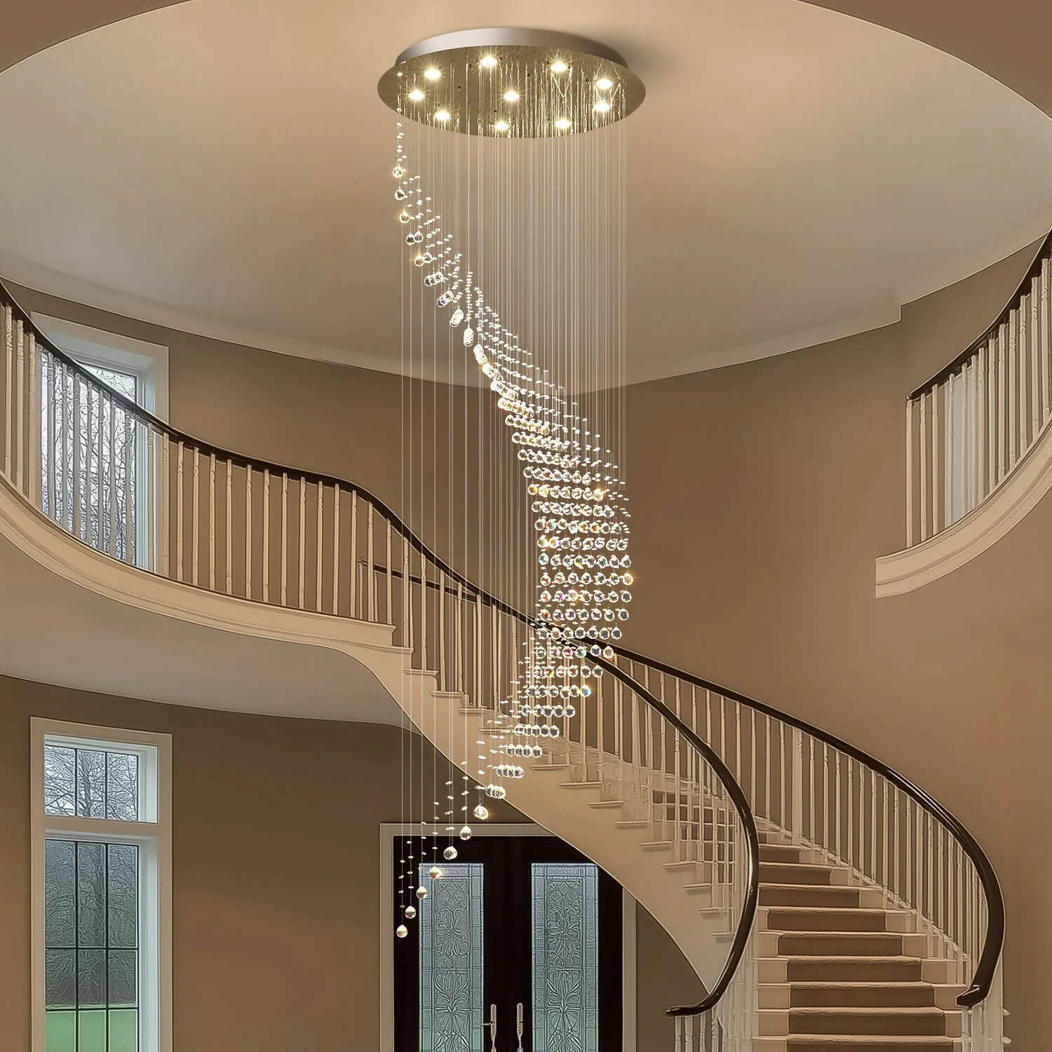 Aurelio Elegant Crystal Raindrop Chandelier - W 23.6" X H 63"