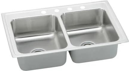 Elkay Pacemaker Collection Psr33223 33 Inch Top Mount Double Bowl Stainless Steel Sink