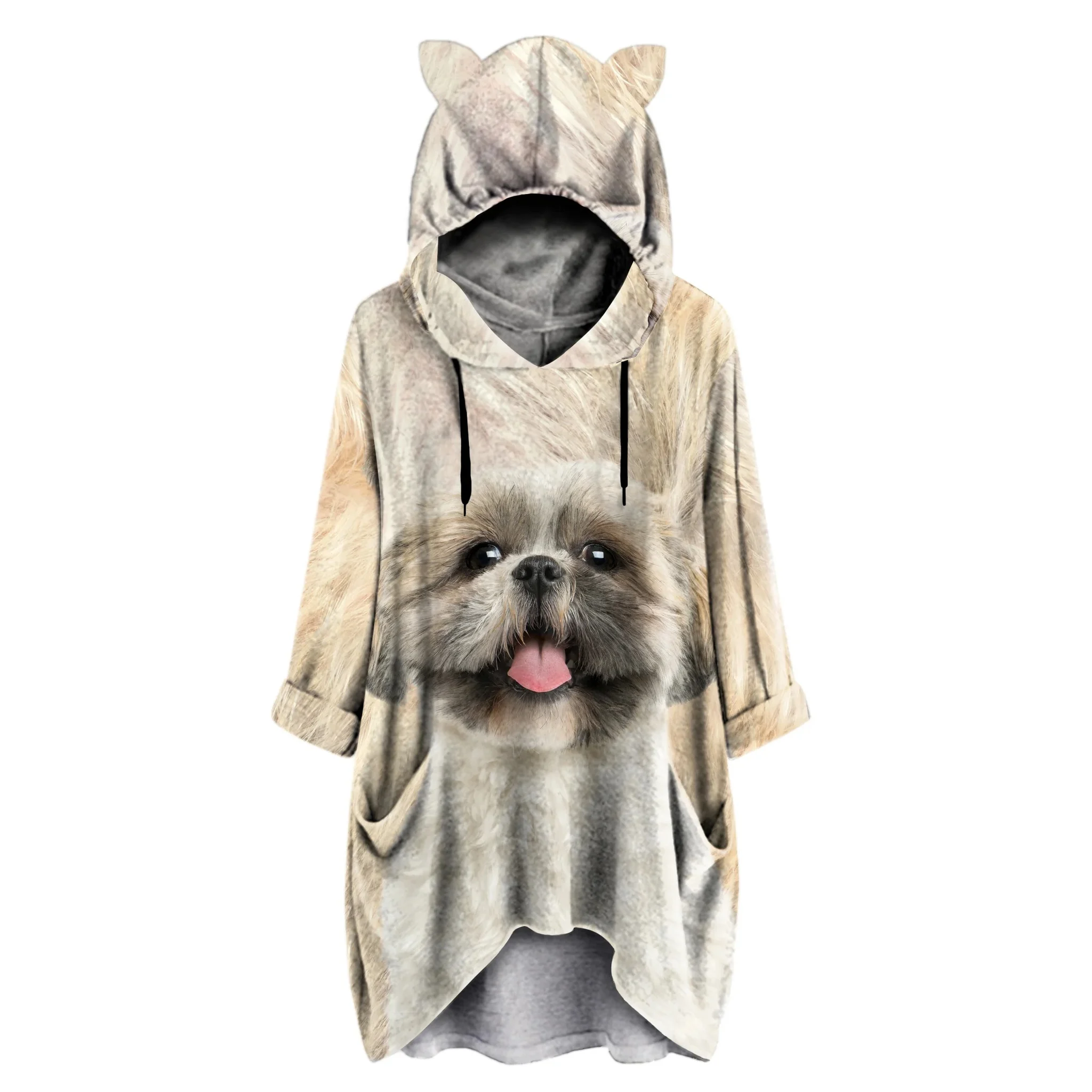 Shih Tzu Mom - Hoodie With Ears V1 - Pullover Hoodie