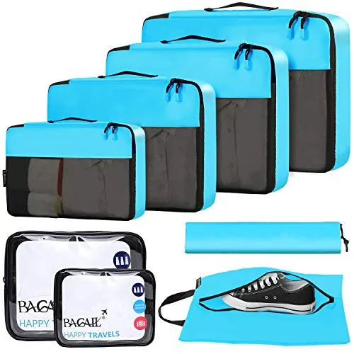 Packing Cubes Luggage Packing Organizers With Clear Bags.shoe Bag (8 Set)