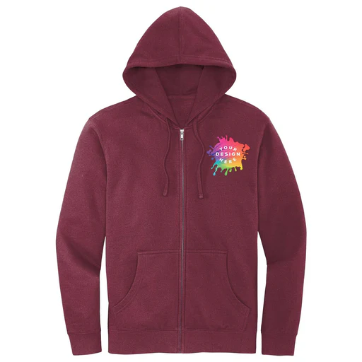 District V.i.t Fleece Hoodie Men's Full-zip Hooded Sweatshirt - Plum