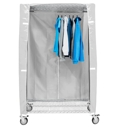 18"d 200 Denier Nylon Cart Covers - White - 18"d X 36"w X 64"h