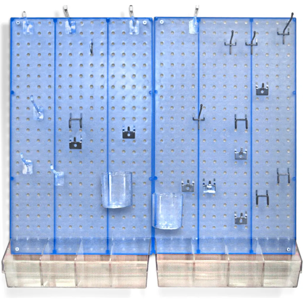 Global Approved 900945-blu Pegboard Room Organizer Kit, Hardware Included, Blue Opaque ,1 Piece