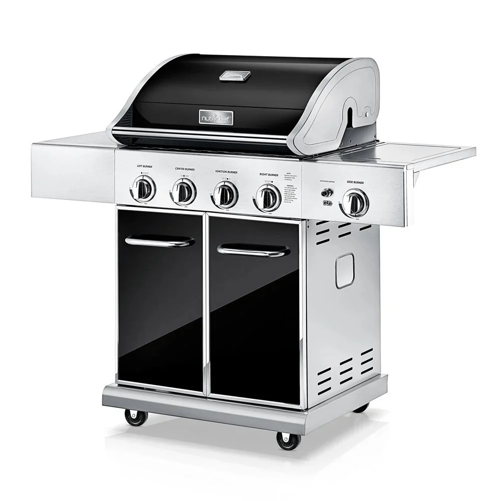 5-burner Propane Gas Grill, 52,000 Btu, Stainless Steel, Easy Clean