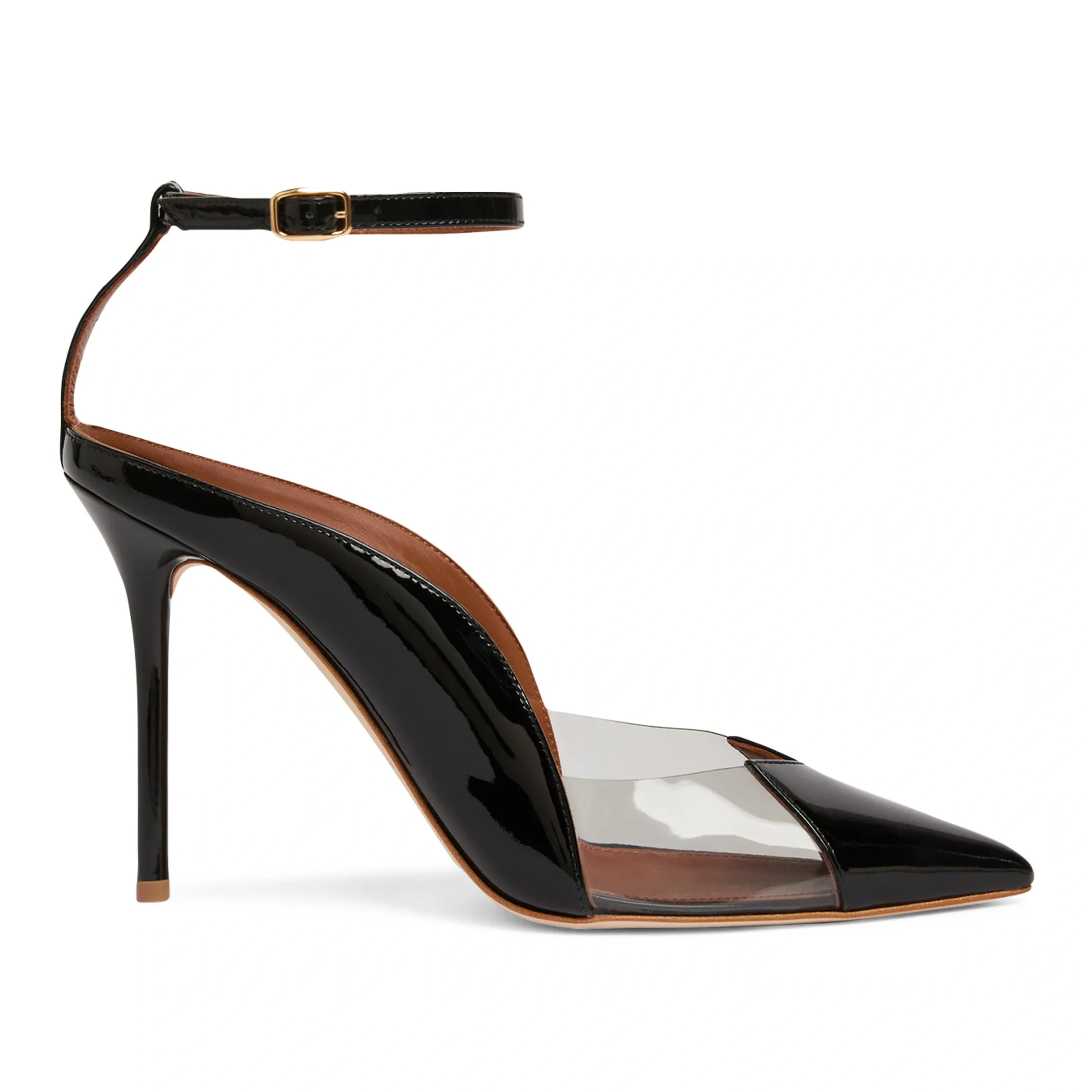 Malone Souliers Black Leather-pvc Malia Heeled Pumps 100