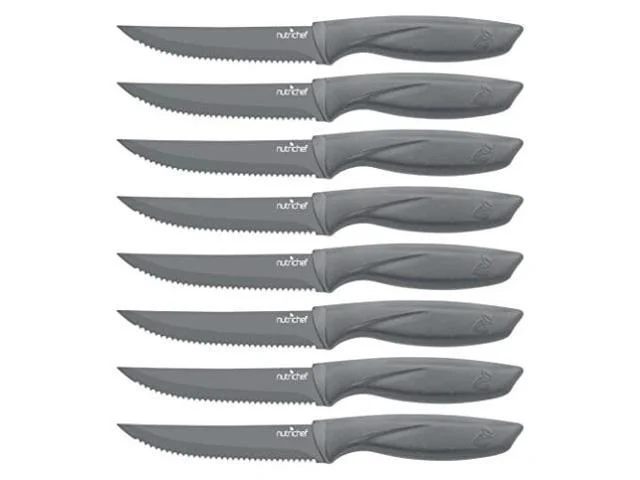 8 Piece Kitchen Knife Set - Multi-purpose Unbreakable Ergonomic Non-stick Stainless Steel Kitchen Steak Knives Set With Fully Serrated Blades - Great