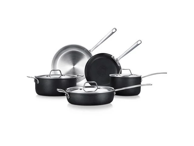 Nutrichef 8pc Hard-anodized Stainless Cookware Set - Nccwha - Gray