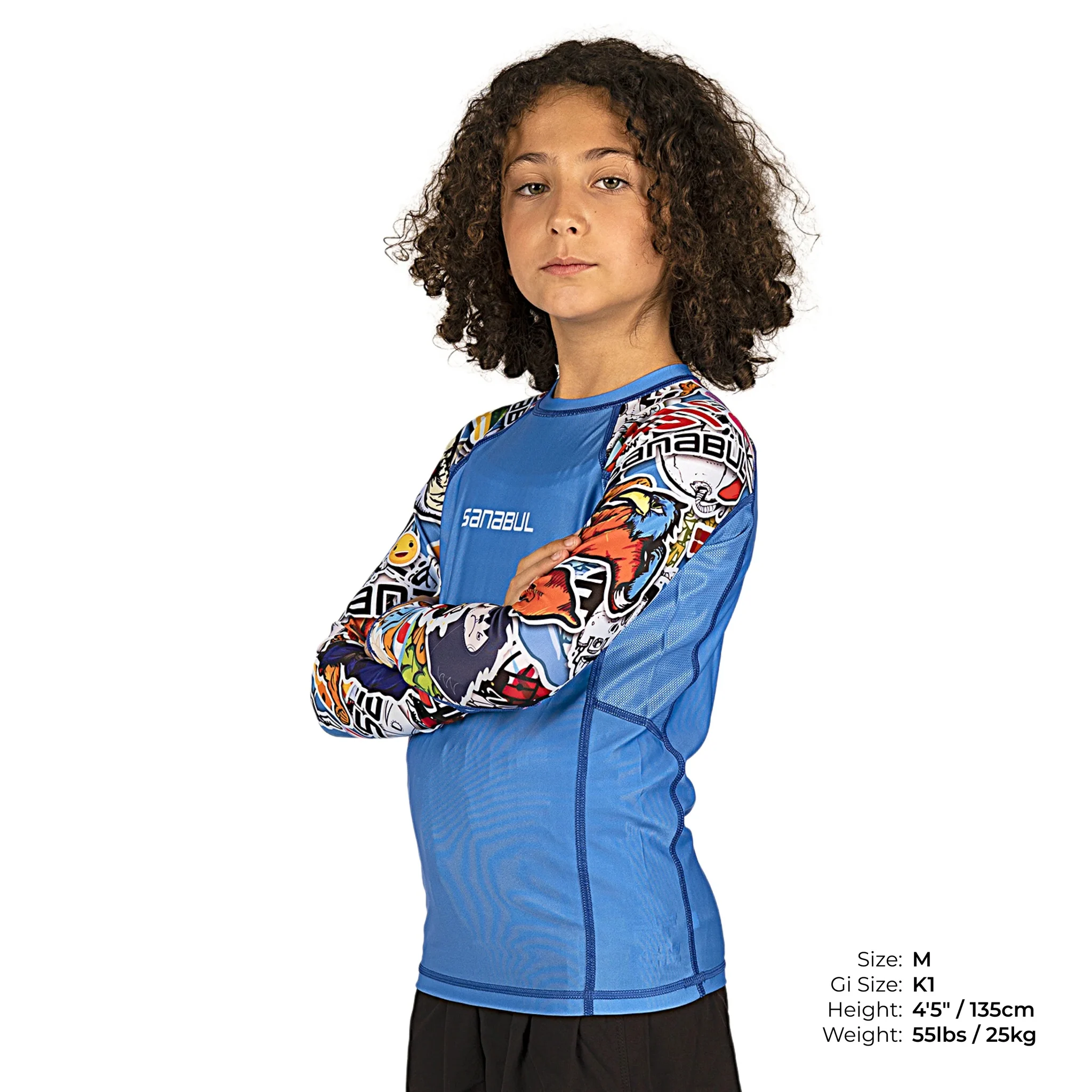 Sticker Bomb Kids Long Sleeve Rash Guard - Roar Rage