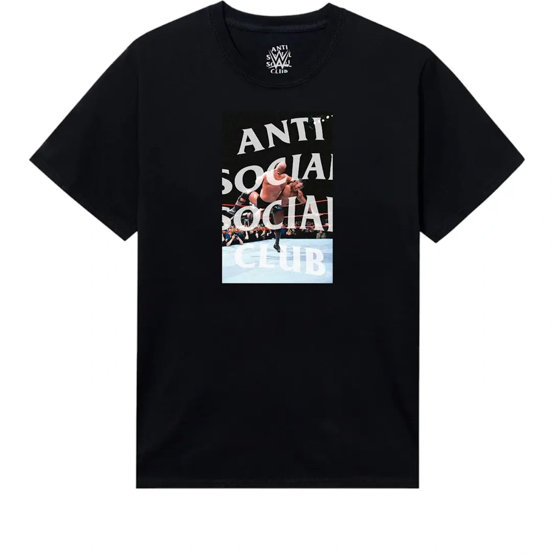 Anti Social Social Club X Wwe The Rock Tee Black