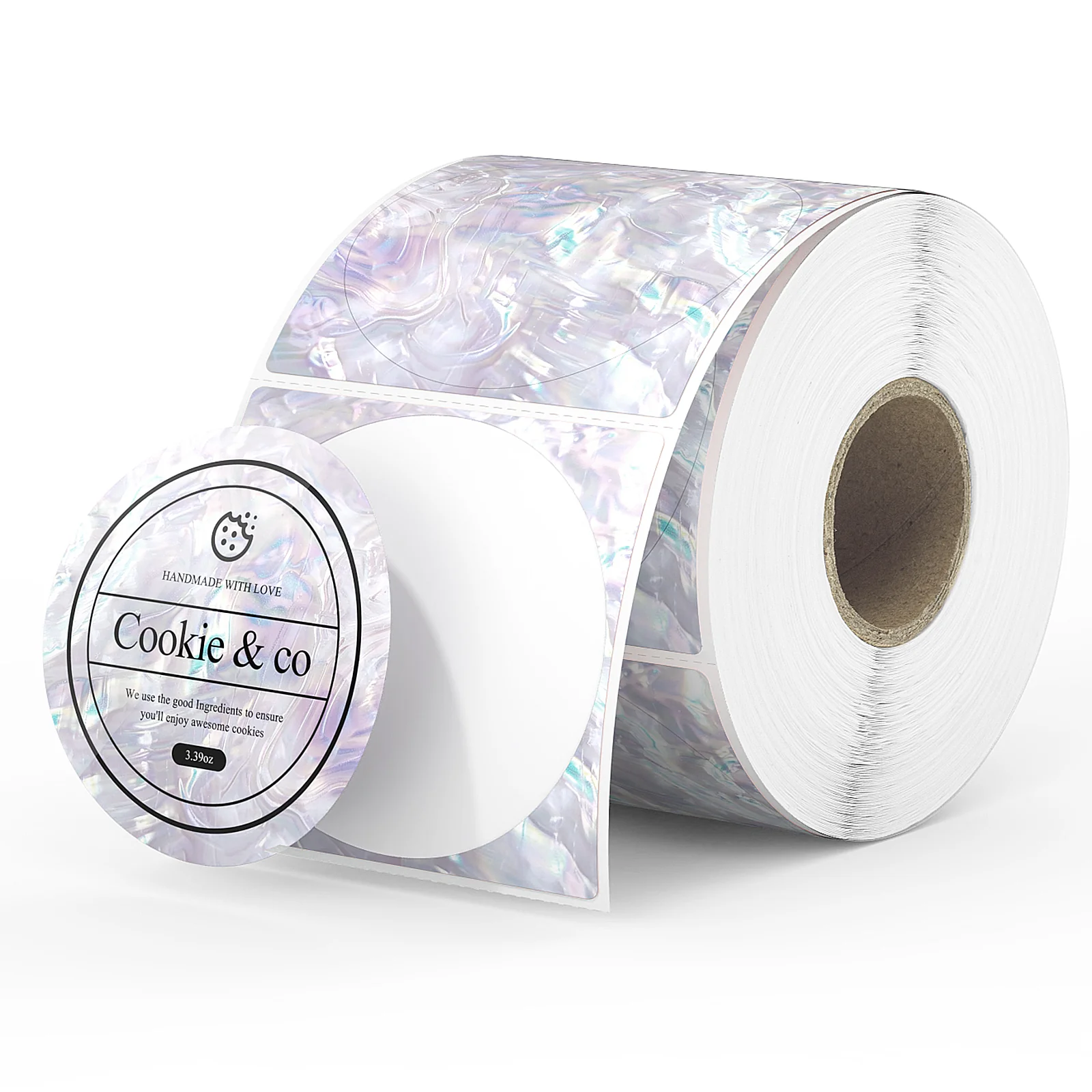 Munbyn Diy Shell Pattern Thermal Sticker Labels - Gold White