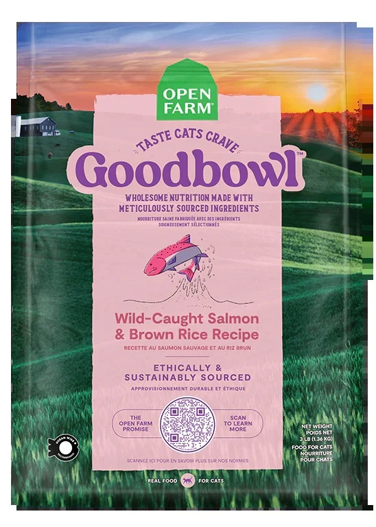 Goodbowl™ Wild-caught Salmon & Brown Rice Cat Kibble - 3 Lb